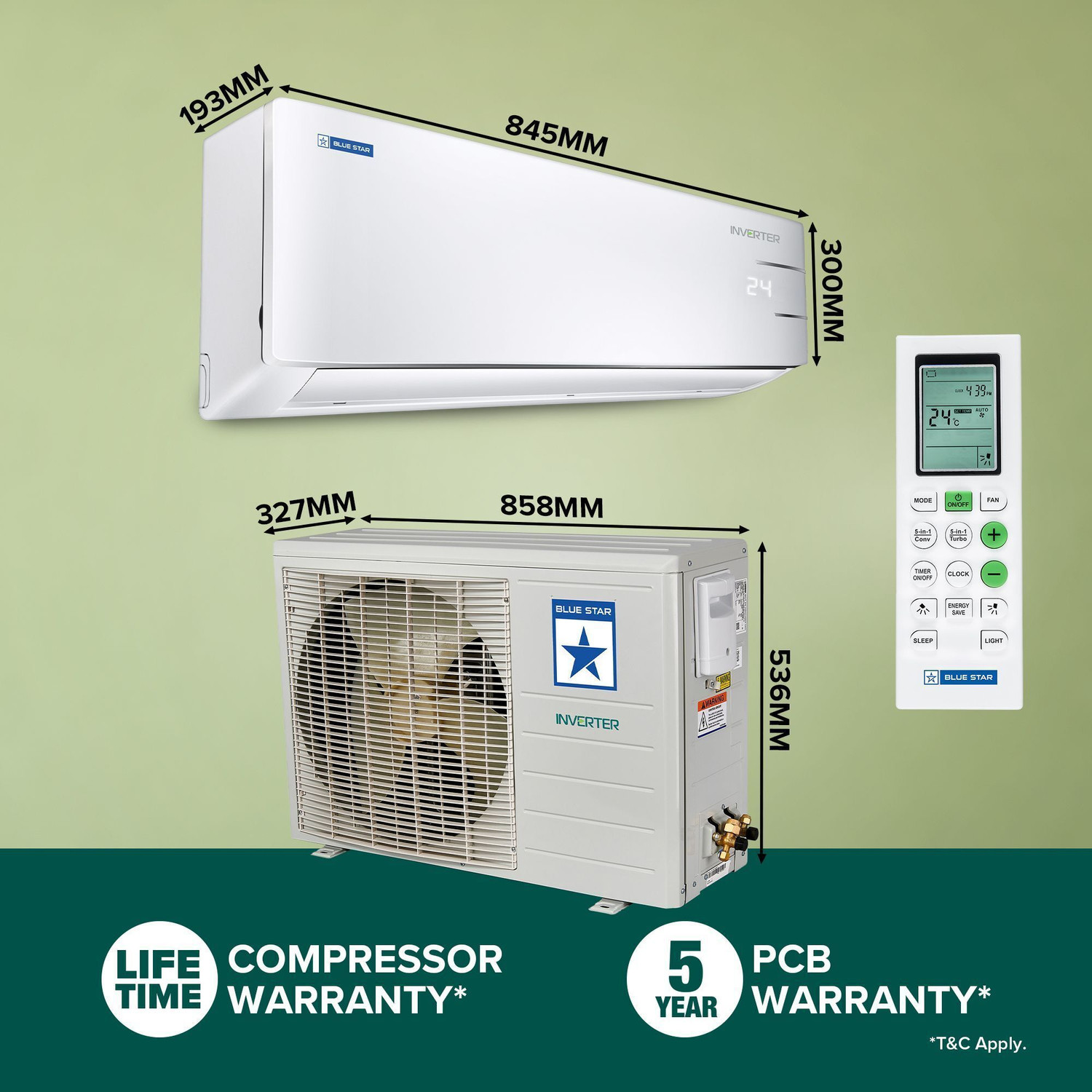Image of Blue Star 2025 Model 1 Ton 3 Star Split Inverter AC