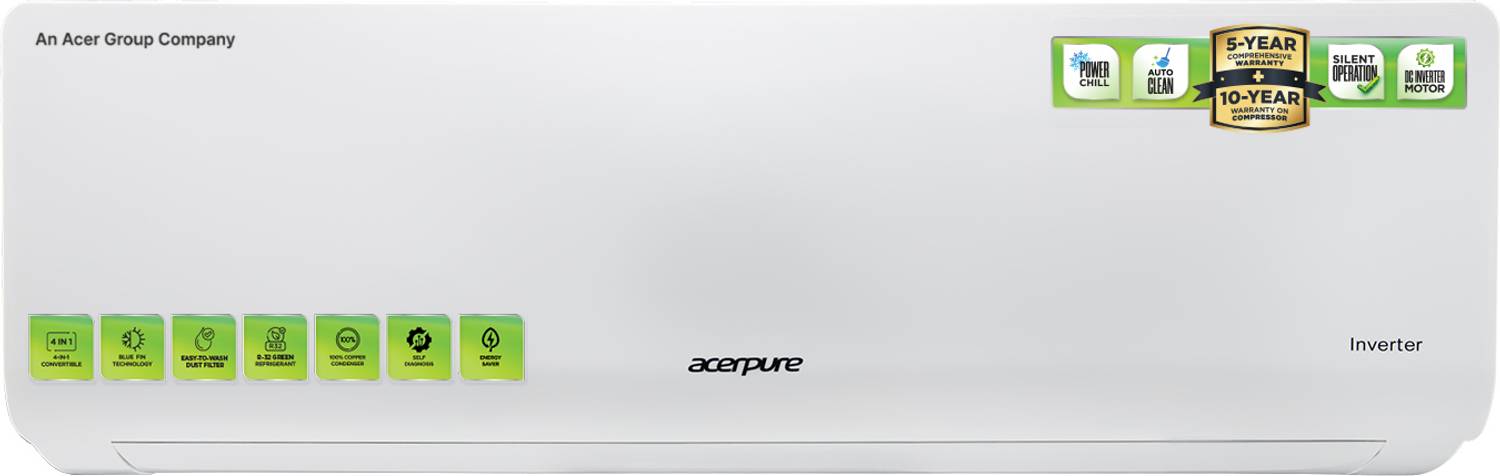 Acerpure 2025 Model 1 Ton 3 Star Split Inverter 4 in 1 convertible design, Anti-virus Filter, Blue Fin Technology AC