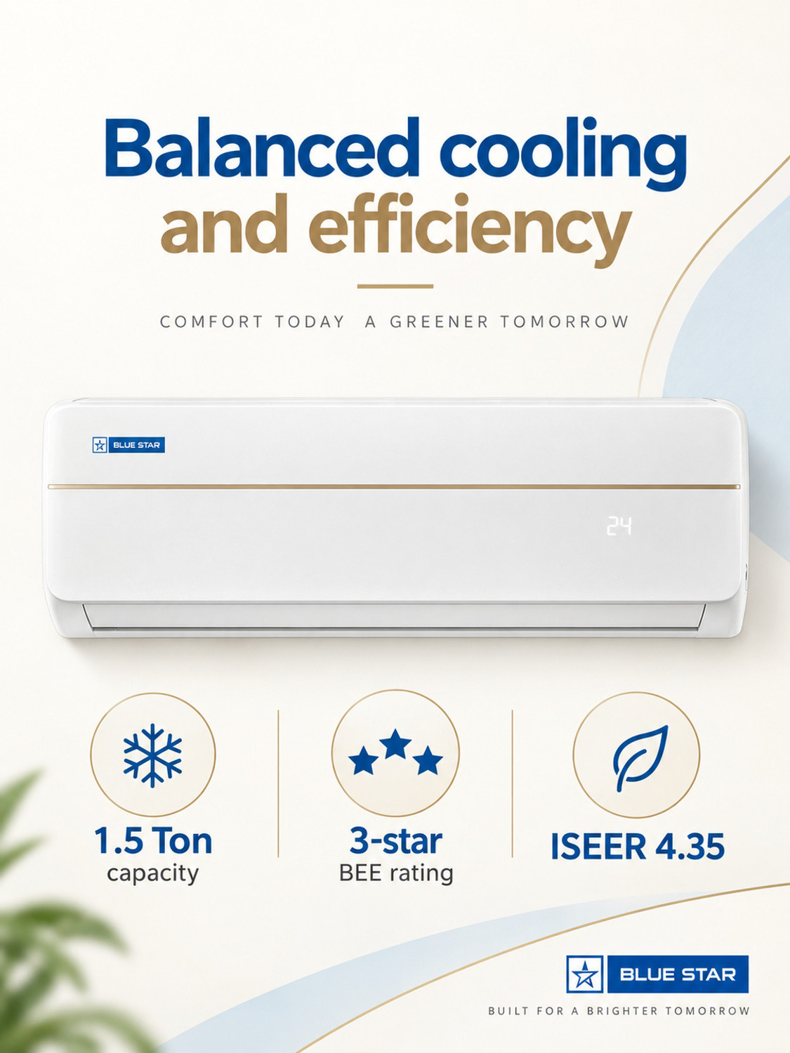 Image of Blue Star 2026 Model 1.5 Ton 3 Star Split Inverter AC (IA318EXU, White)
