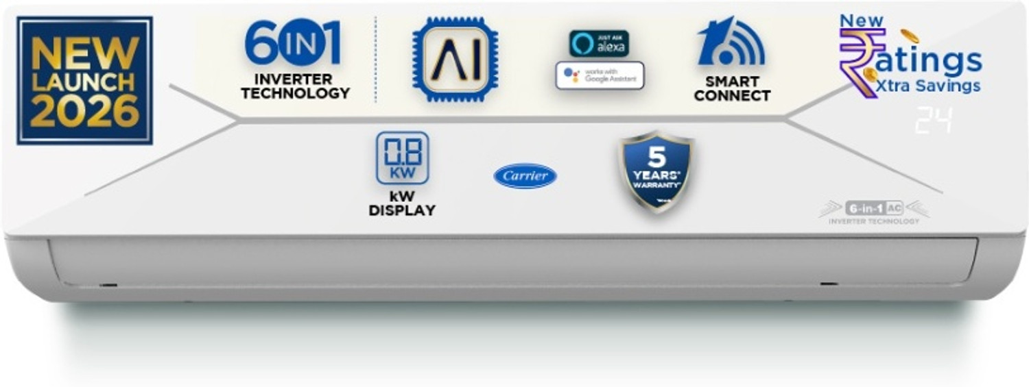 CARRIER 2026 Model 1.5 Ton 3 Star Split Inverter with Wi-fi AC