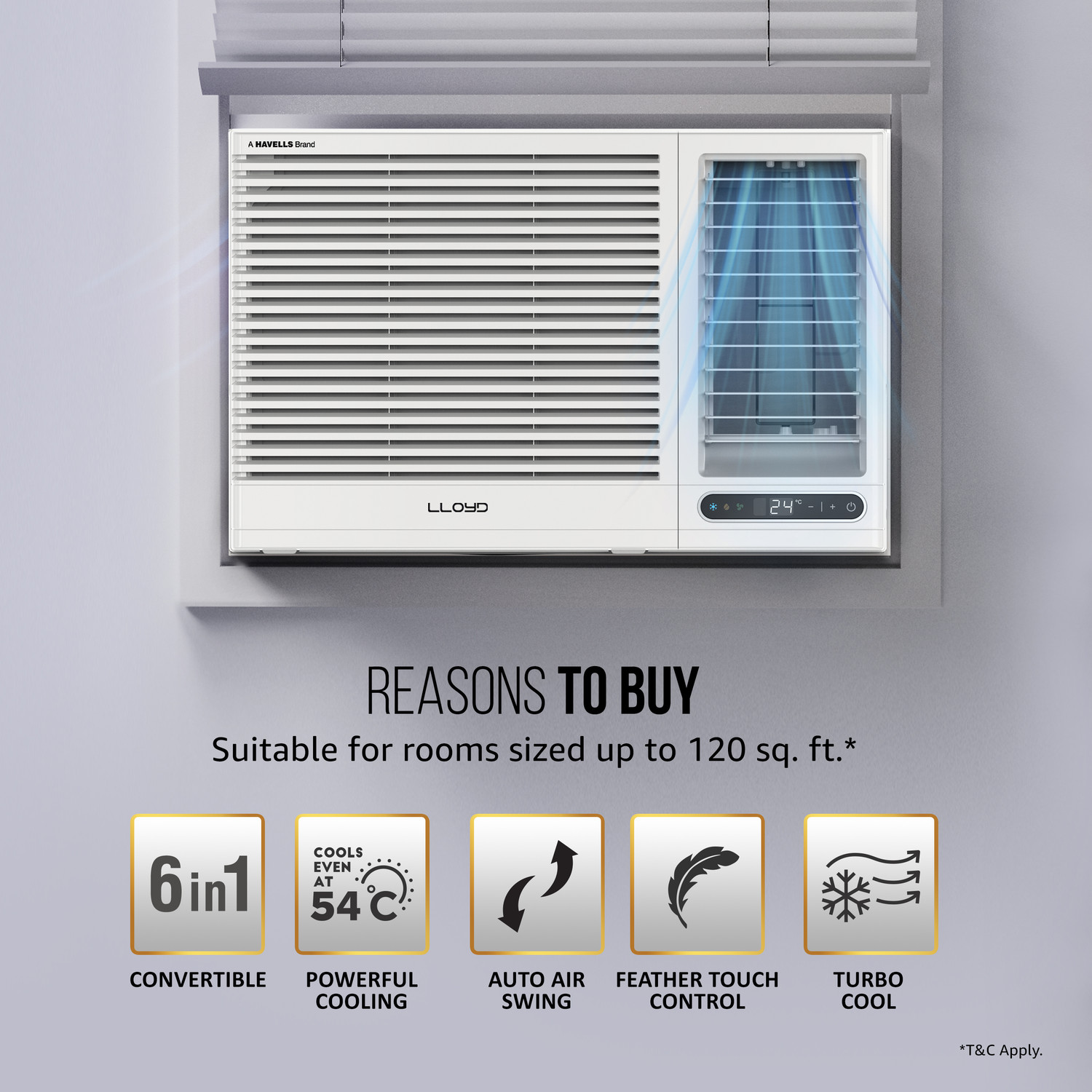 Image of Lloyd 2026 Model 1.5 Ton 5 Star Window Inverter AC