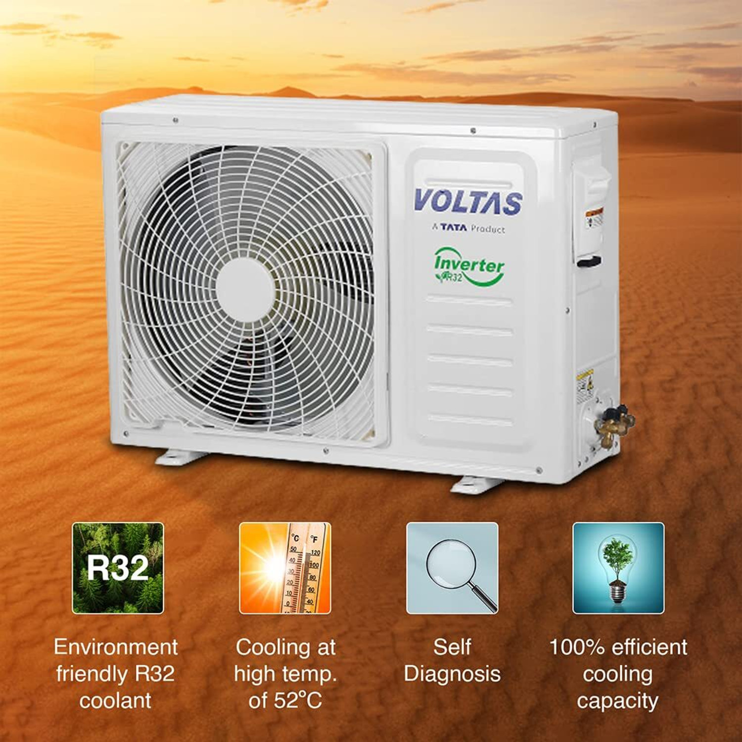 Image of Voltas 2022 Model 1 Ton 3 Star Split Dual Inverter Hot and Cold AC