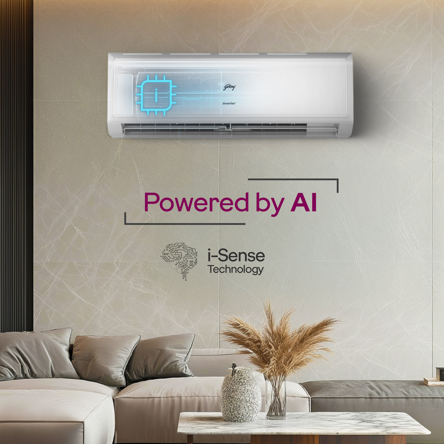 Image of Godrej 2025 Model 1.5 Ton 4 Star Split Inverter 5-In-1-Convertible Cooling, 4 Way Air Swing And Heavy Duty Cooling at Extreme Temperature AC