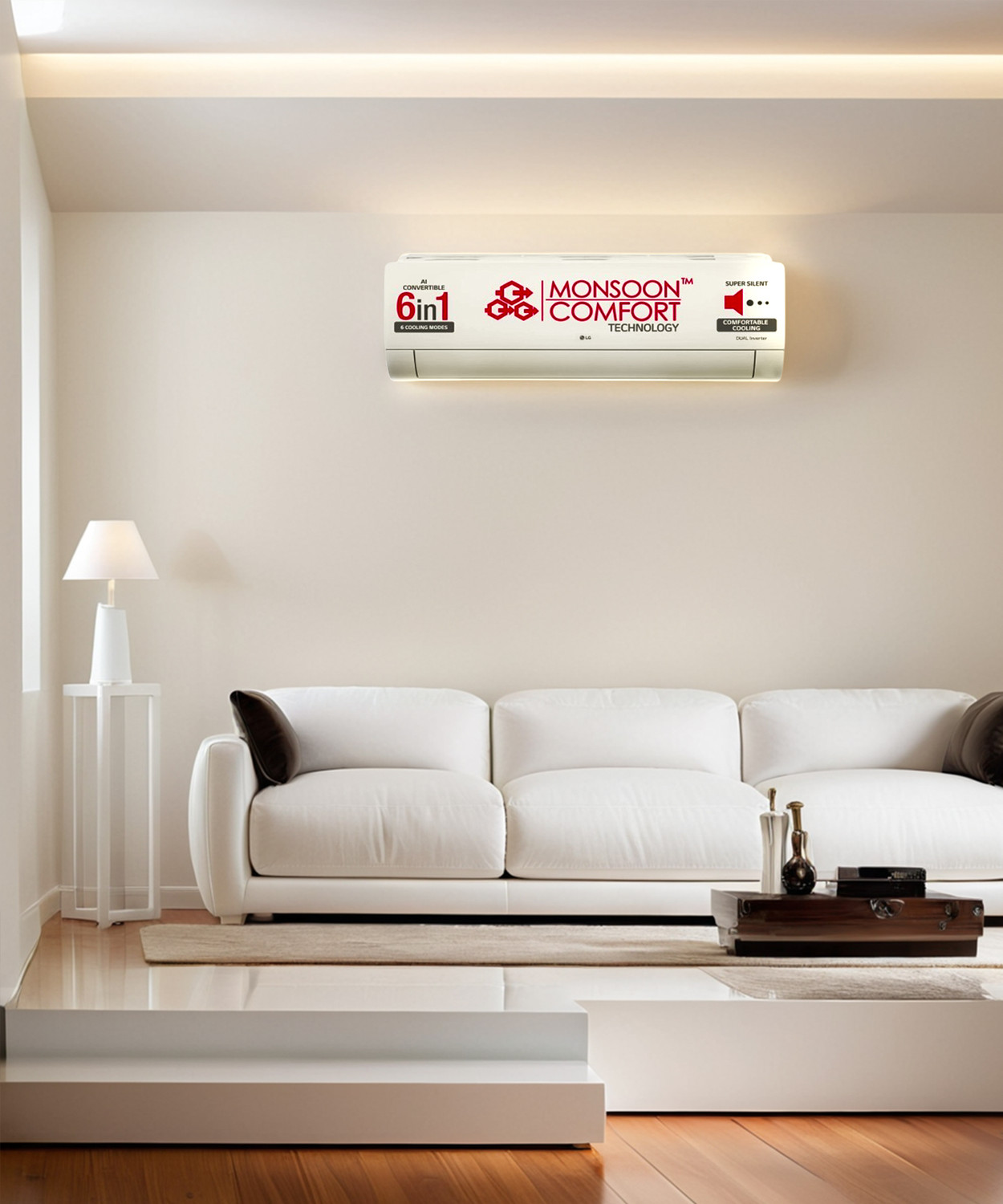 Image of LG 2024 Model 1.5 Ton 5 Star Split Dual Inverter AI Convertible 6-in-1 Cooling, HD Filter with Anti-Virus Protection, VIRAAT Mode & ADC Sensor AC
