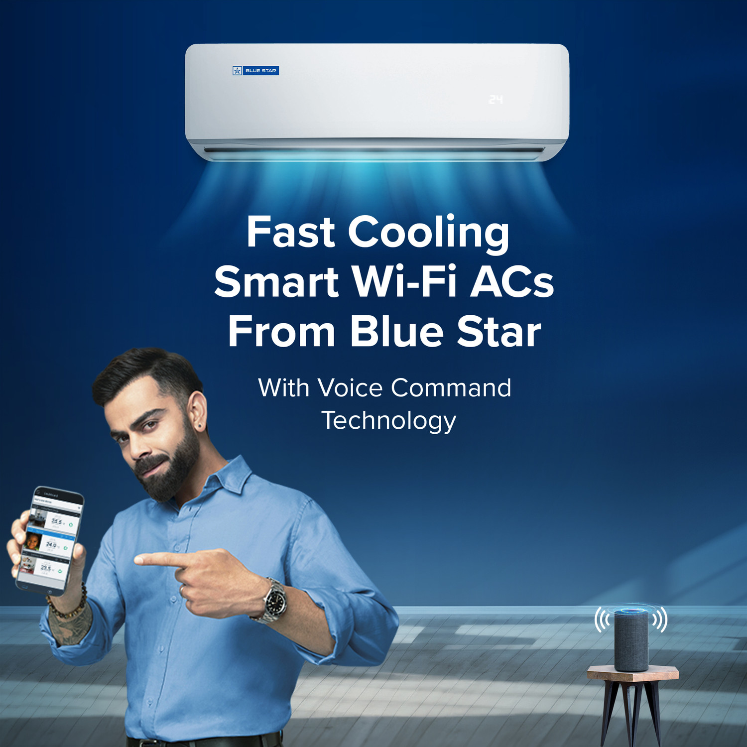 Image of Blue Star 2026 Model 1 Ton 5 Star Split Inverter with Wi-fi AC