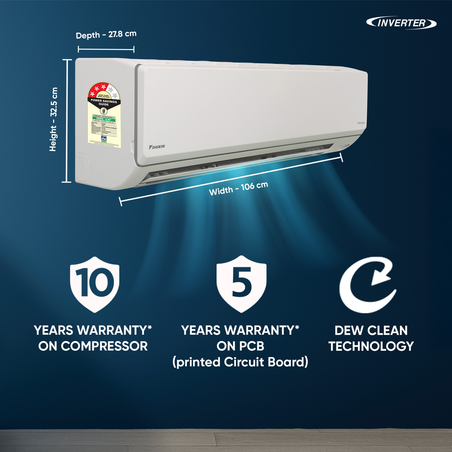 Image of Daikin 2026 Model 2 Ton 3 Star Split Inverter AC