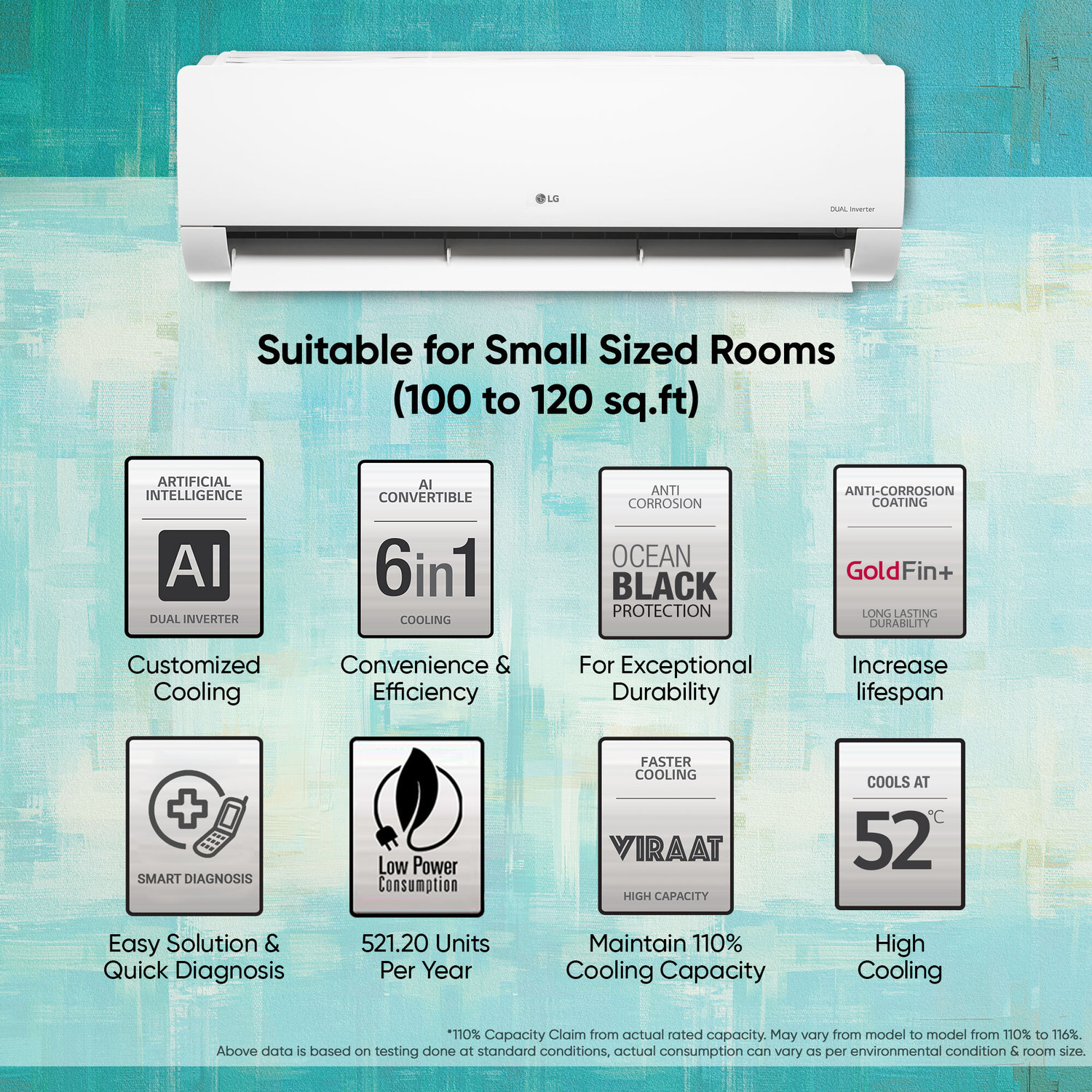 Image of LG 2024 Model 1 Ton 3 Star Split Inverter 2 Way Swing, HD Filter with Anti-Virus Protection with VIRAAT Mode & ADC Sensor AC