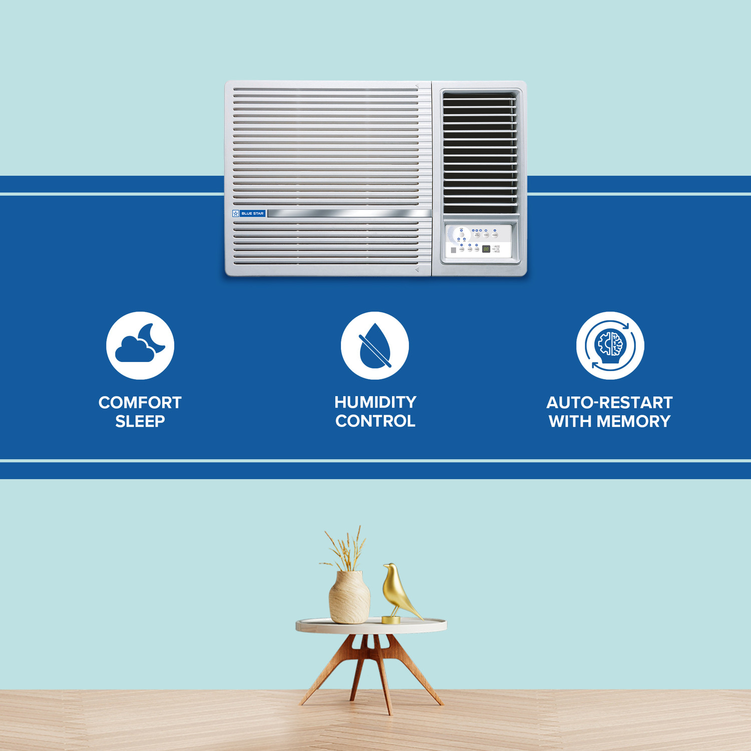 Image of Blue Star 2026 Model 1 Ton 3 Star Window Fixed Speed AC