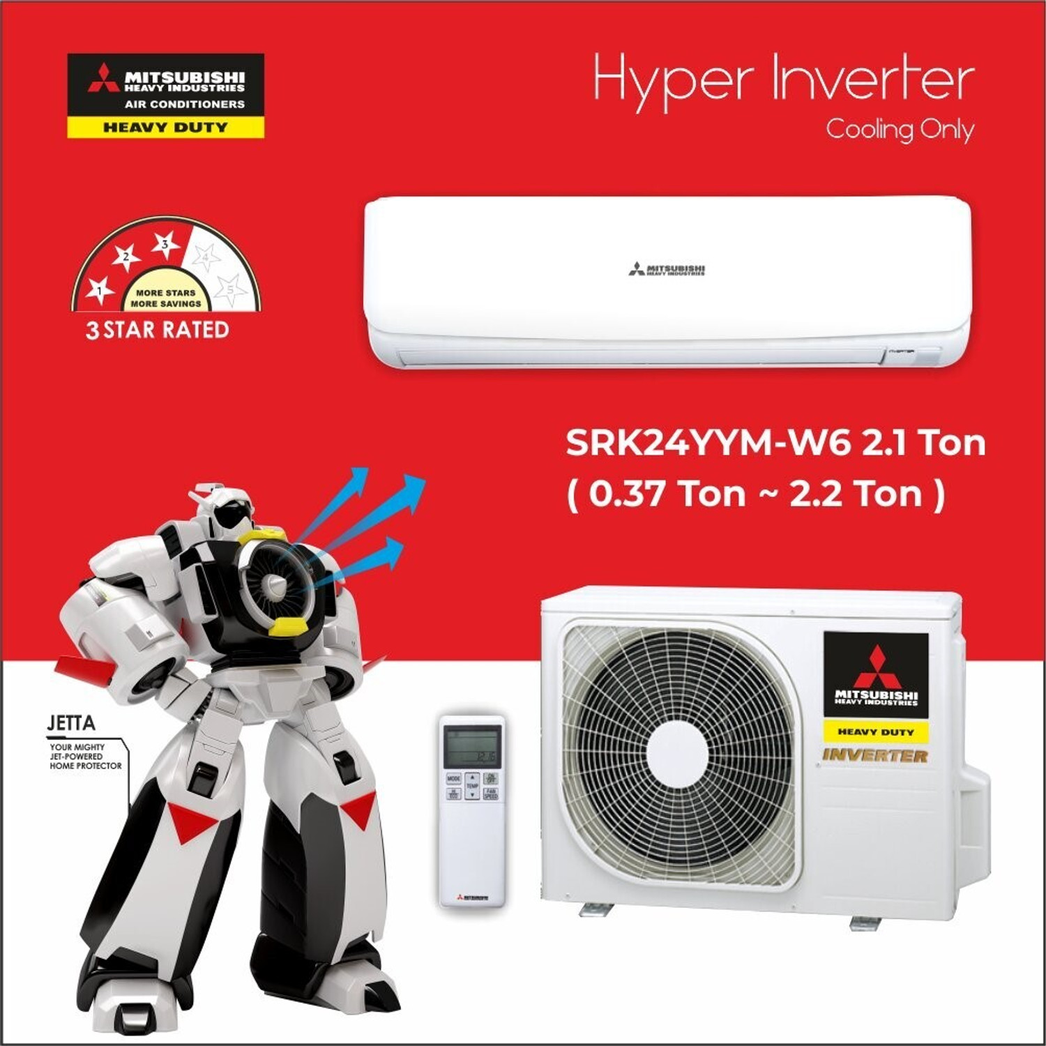Image of MITSUBISHI HEAVY INDUSTRIES 2025 Model 2.1 Ton 4 Star Split Hyper Inverter with Wi-fi Hyper Inverter AC AC