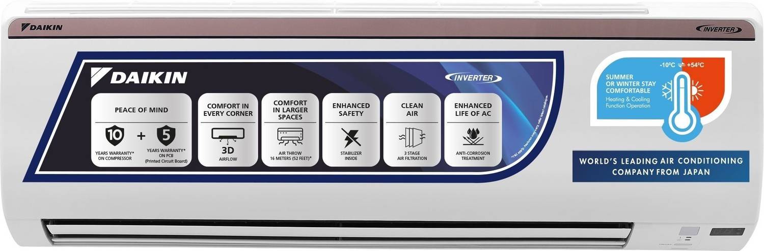 Daikin 2024 Model 1.5 Ton 3 Star Hot and Cold Split Inverter AC (...more deal from flipkart Daikin 2024 Model 1.5 Ton 3 Star Hot and Cold Split Inverter AC (...more deal from flipkart