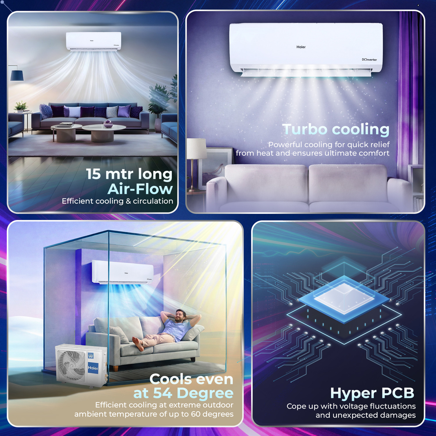 Image of Haier 2026 Model 1.5 Ton 3 Star Split Twin Inverter AC