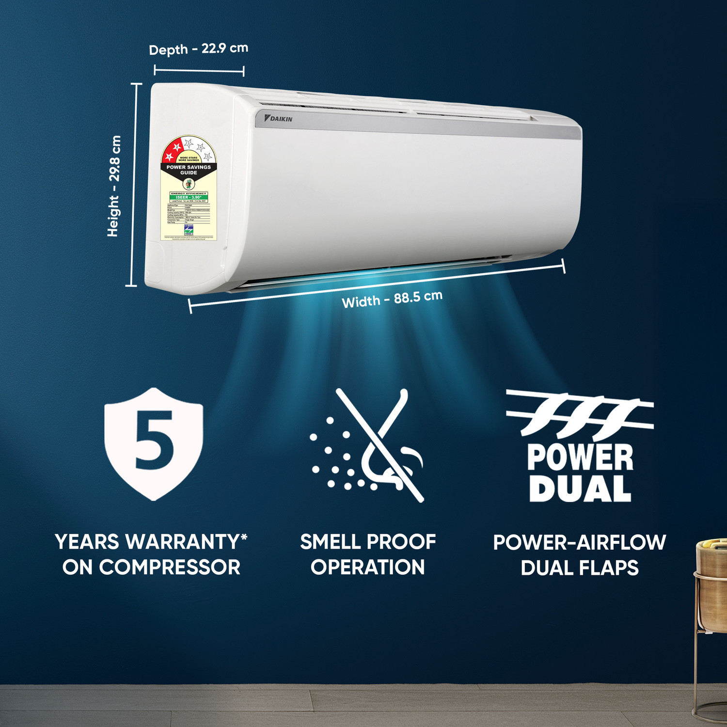 Image of Daikin 2026 Model 1.5 Ton 2 Star Split Fixed Speed AC