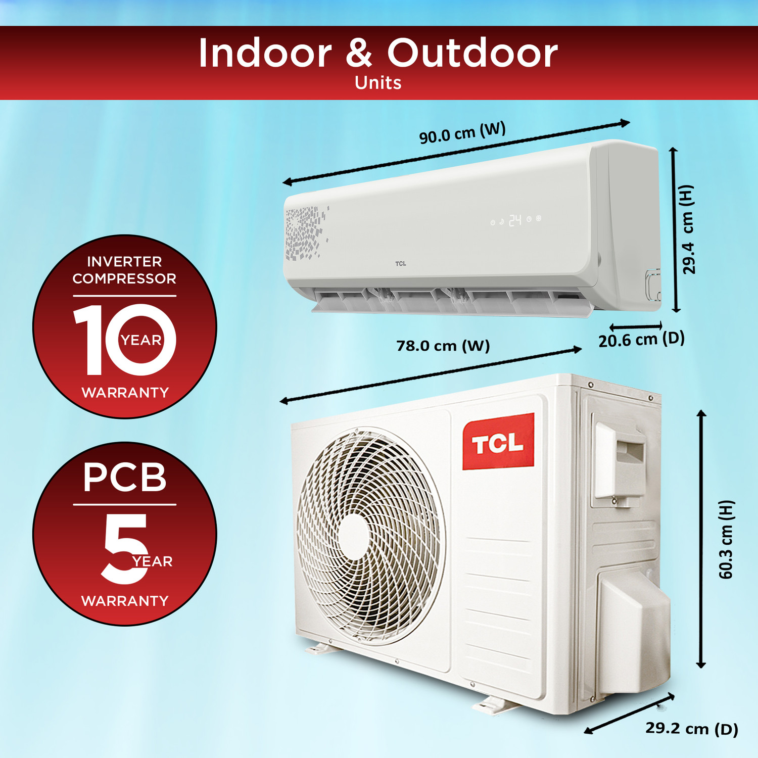 Image of TCL 2026 Model 1.5 Ton 3 Star Split Inverter 5 Step Convertible with Powerful Turbo cooling, Energy saving, Silent Operation AC AC