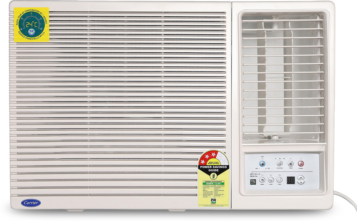 Image of CARRIER 2026 Model 1.5 Ton 5 Star Window Inverter AC