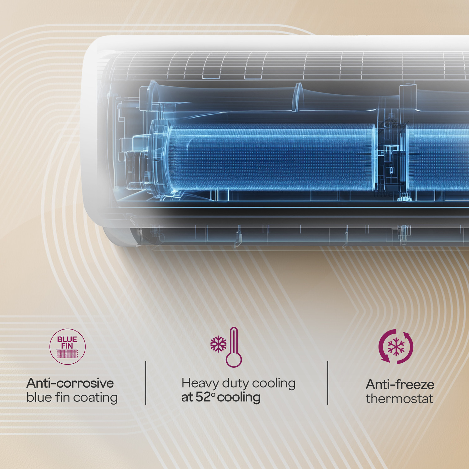 Image of Godrej 2024 Model 0.8 Ton 3 Star Split Inverter Heavy Duty Cooling at Extreme Temperature AC