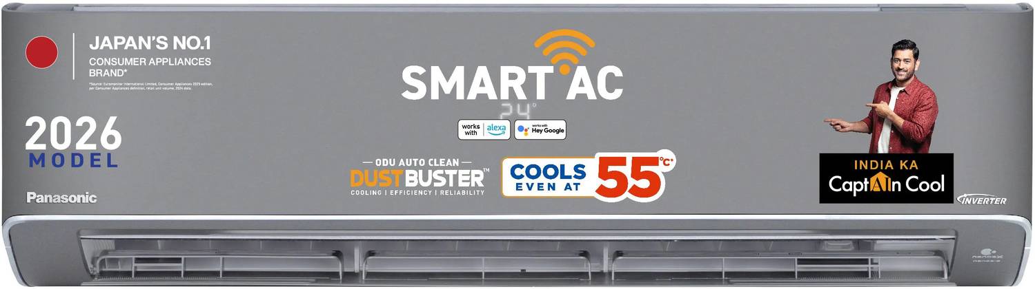 Panasonic 2026 Model 1.5 Ton 3 Star Window Inverter with Wi-fi AC