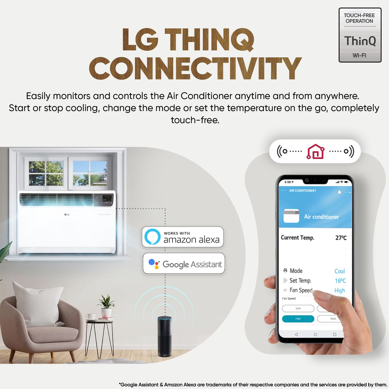 Image of LG 2025 Model 1.5 Ton 3 Star Window Dual Inverter with Wi-fi with Energy Manager+,Voice Control, 4 Way Air Swing & HD Filter AC