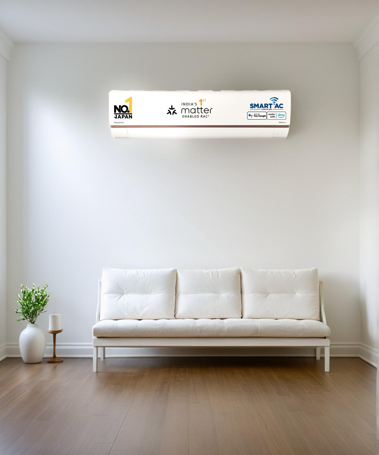 Image of Panasonic 2023 Model 1 Ton 5 Star Split Inverter with Wi-fi 7 in 1 Convertible with True AI Mode, Matter Enabled AC