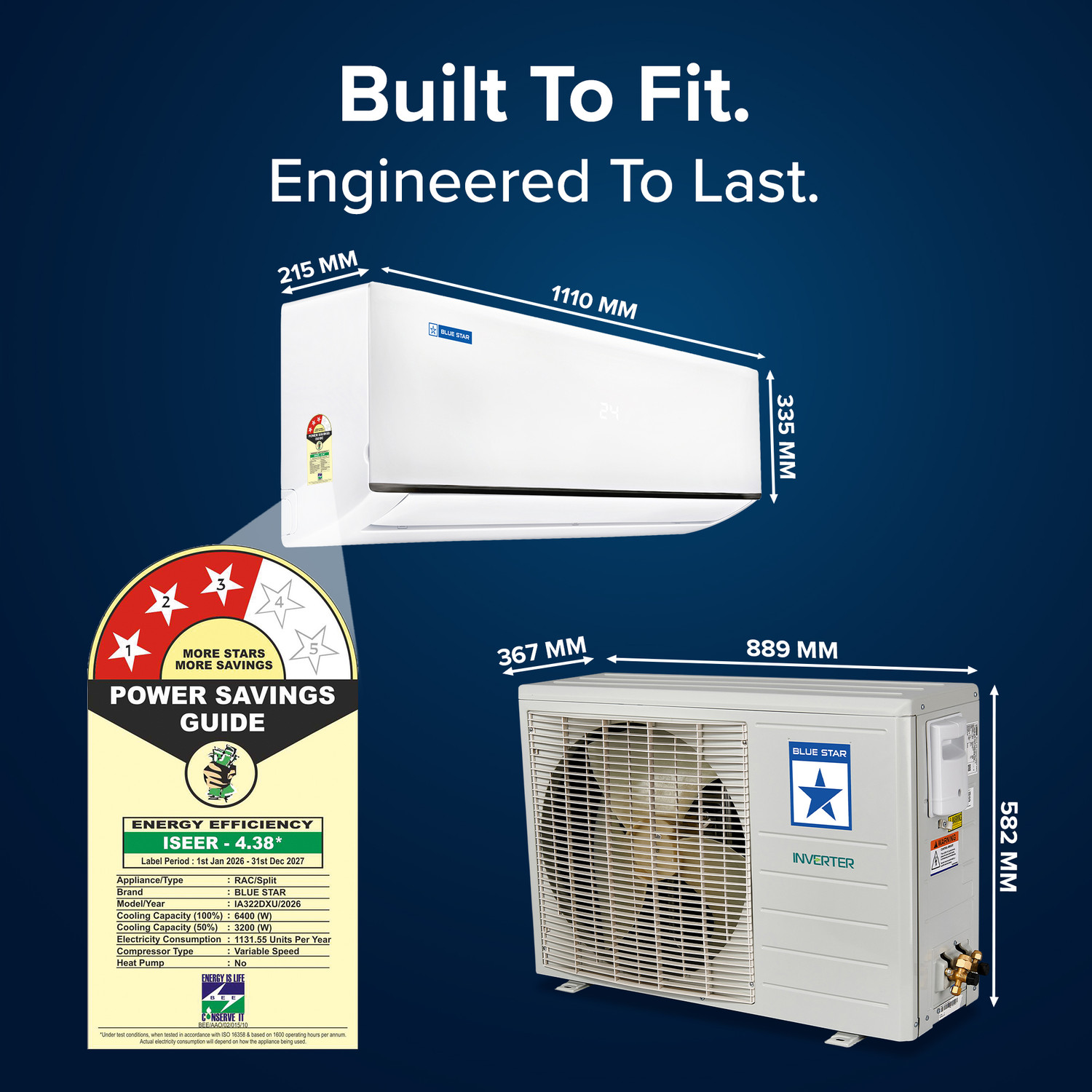 Image of Blue Star 2026 Model 2 Ton 3 Star Split Inverter AC