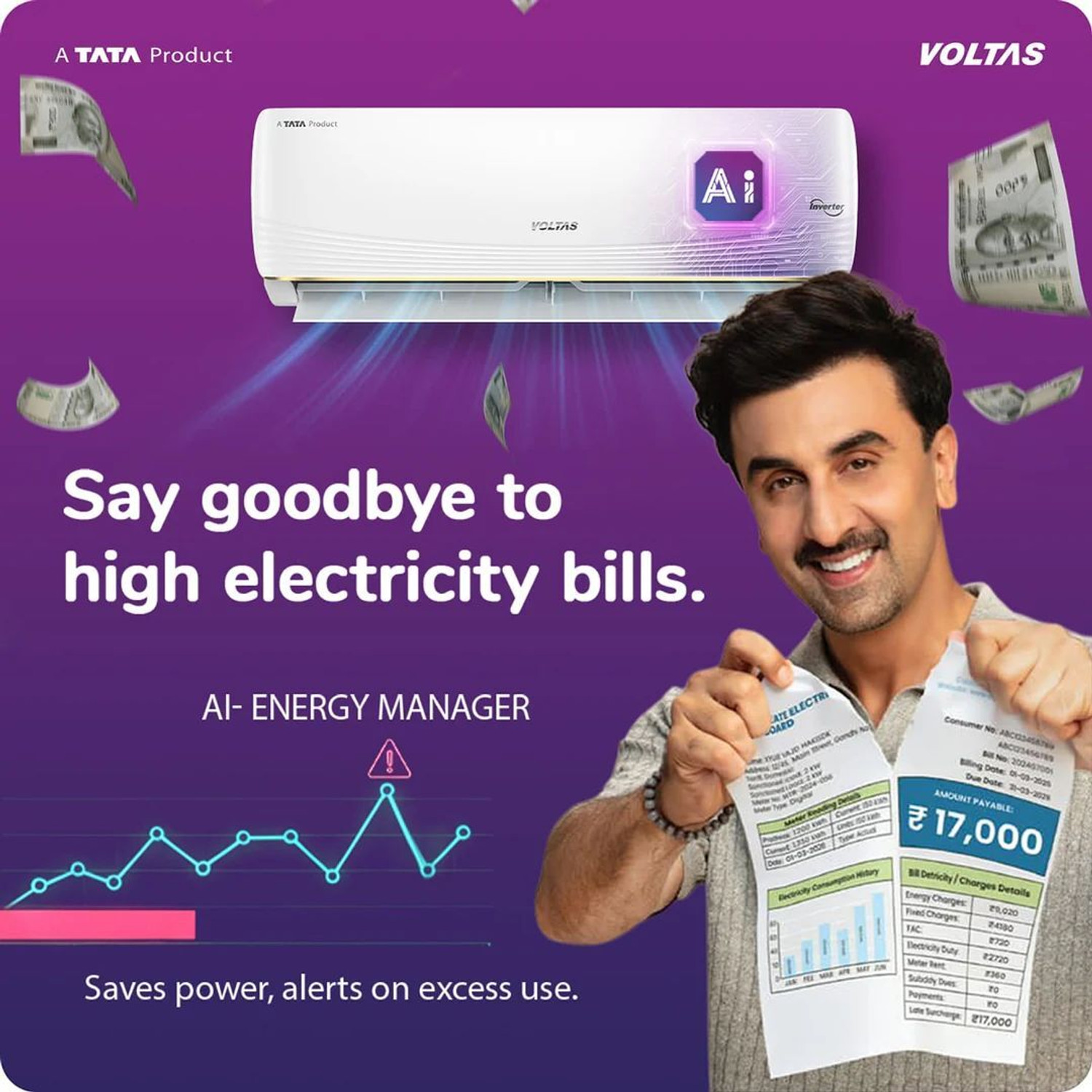 Image of Voltas 2026 Model 1.5 Ton 5 Star Split Inverter with Wi-fi AC