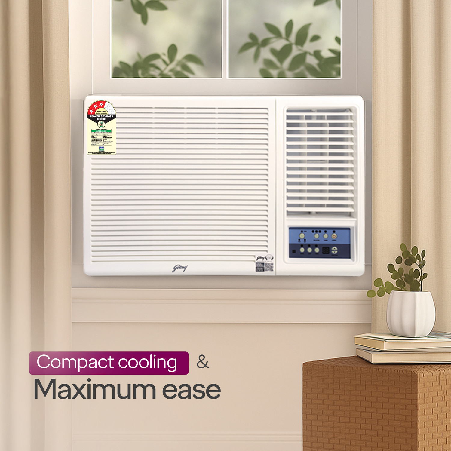 Image of Godrej 2025 Model 1.5 Ton 3 Star Window Fixed Speed Turbo ModeAnti-Dust Filter with Anti-Freeze Thermostat AC