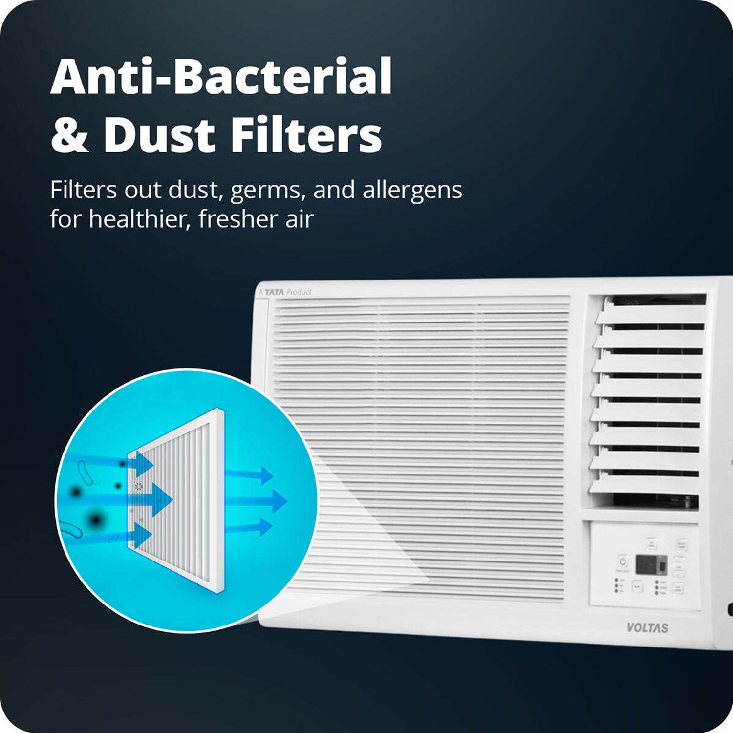 Image of Voltas 2026 Model 1 Ton 2 Star Window Fixed Speed AC