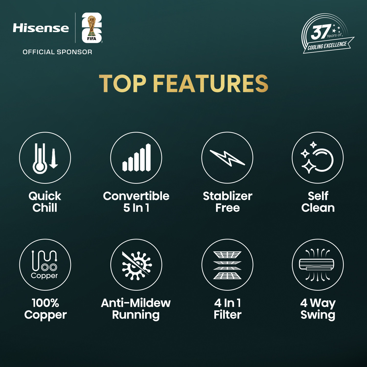 Image of Hisense 2026 Model 2 Ton 3 Star Split Inverter AC