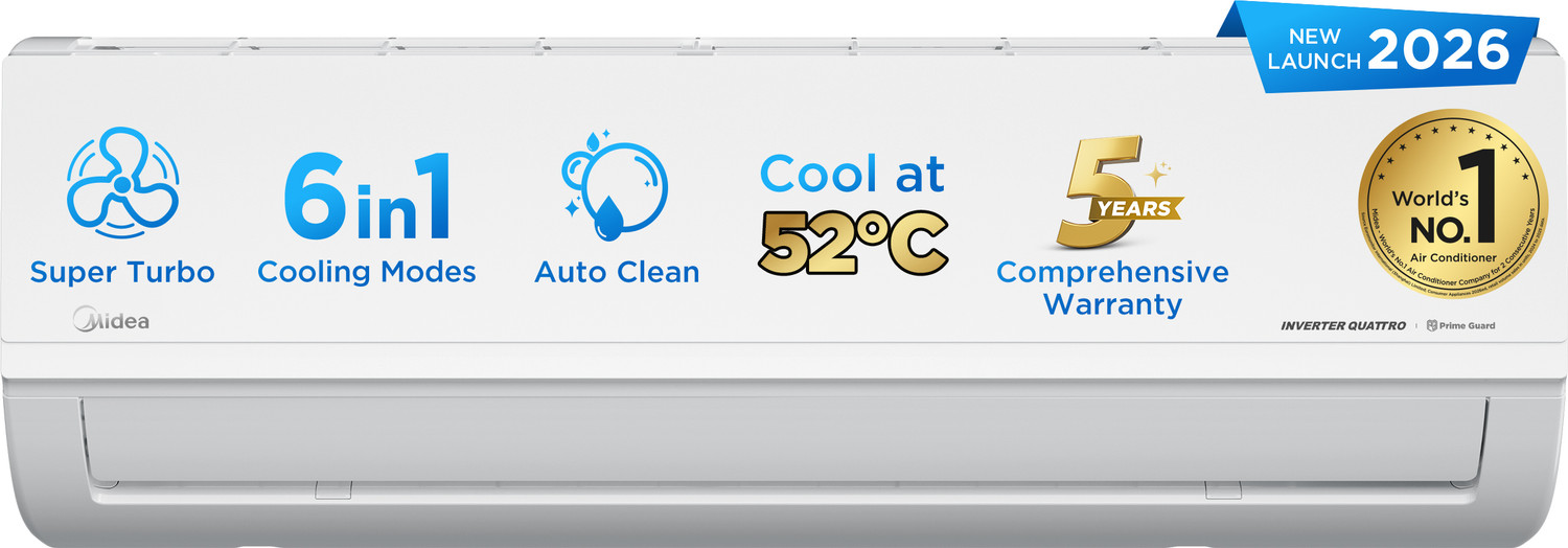 Image of Midea 2026 Model 1.5 Ton 3 Star Split Inverter with Wi-fi AC