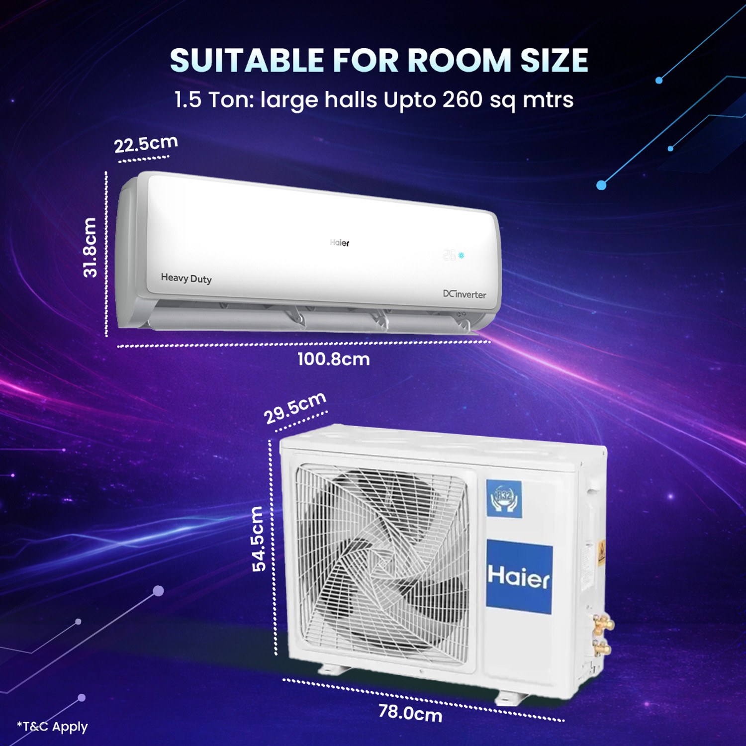 Image of Haier 2026 Model 2 Ton 3 Star Split Twin Inverter AC