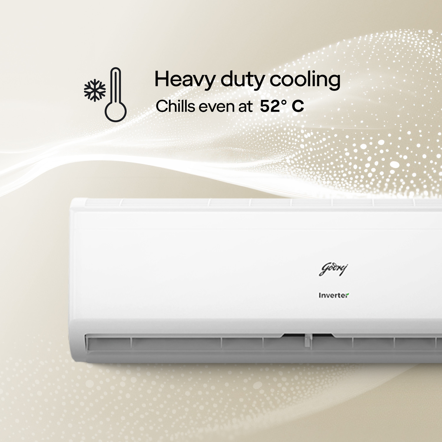 Image of Godrej 2026 Model 1.5 Ton 5 Star Split Inverter with 5-in-1 convertible | AI Powered| Heavy Duty Cooling at 52 degree celsius|i-Sense technology AC