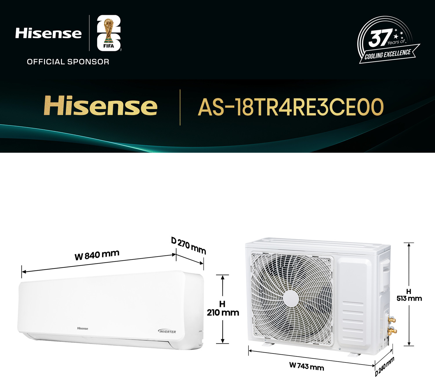 Image of Hisense 2026 Model 1.5 Ton 3 Star Split Inverter AC