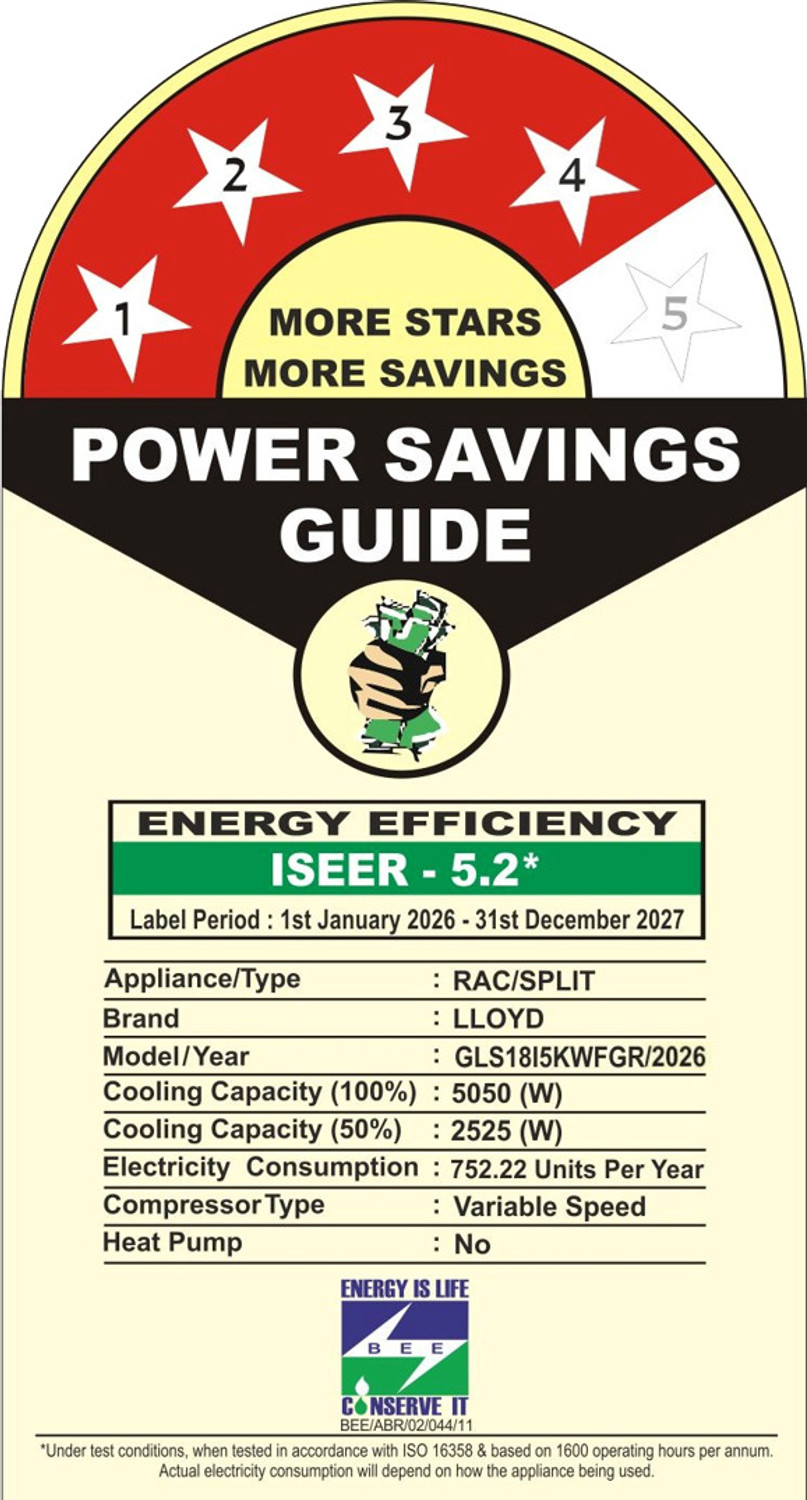 Image of Lloyd 2026 Model 1.5 Ton 4 Star Split Inverter AC