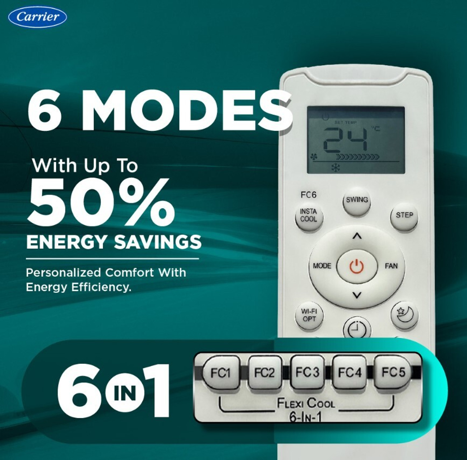 Image of CARRIER 2026 Model 1 Ton 3 Star Split AI Inverter Convertible 6-in-1 with Smart Energy Display, Insta Cool, Auto Defrost Clean and PM 2.5 Filter AC