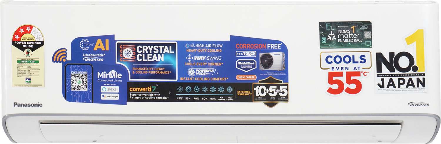 Image of Panasonic 2025 Model 1 Ton 3 Star Split Inverter with Wi-fi AC