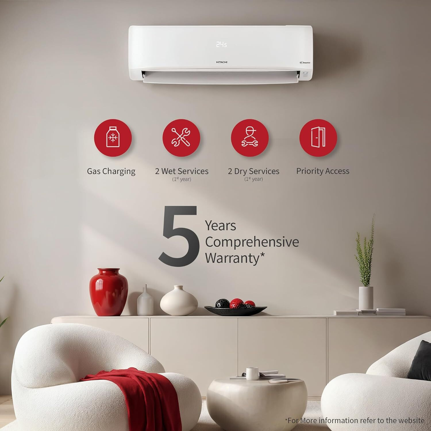 Image of Hitachi 2026 Model 1.5 Ton 3 Star Split Inverter AC