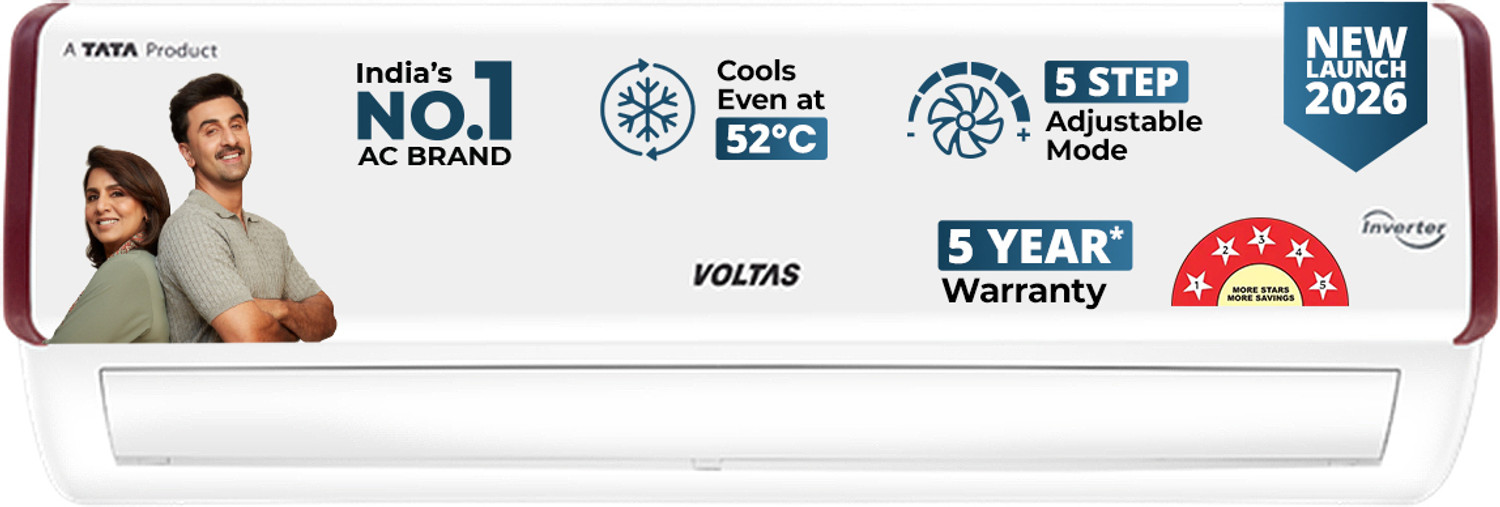 Image of Voltas 2026 Model 1.5 Ton 5 Star Split Inverter AC