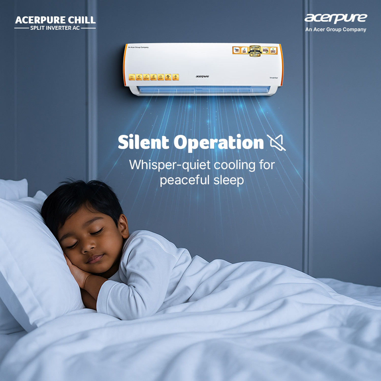 Image of Acerpure 2025 Model 1 Ton 5 Star Split Inverter 4 in 1 convertible design,Anti-virus Filter, Blue Fin Technology AC