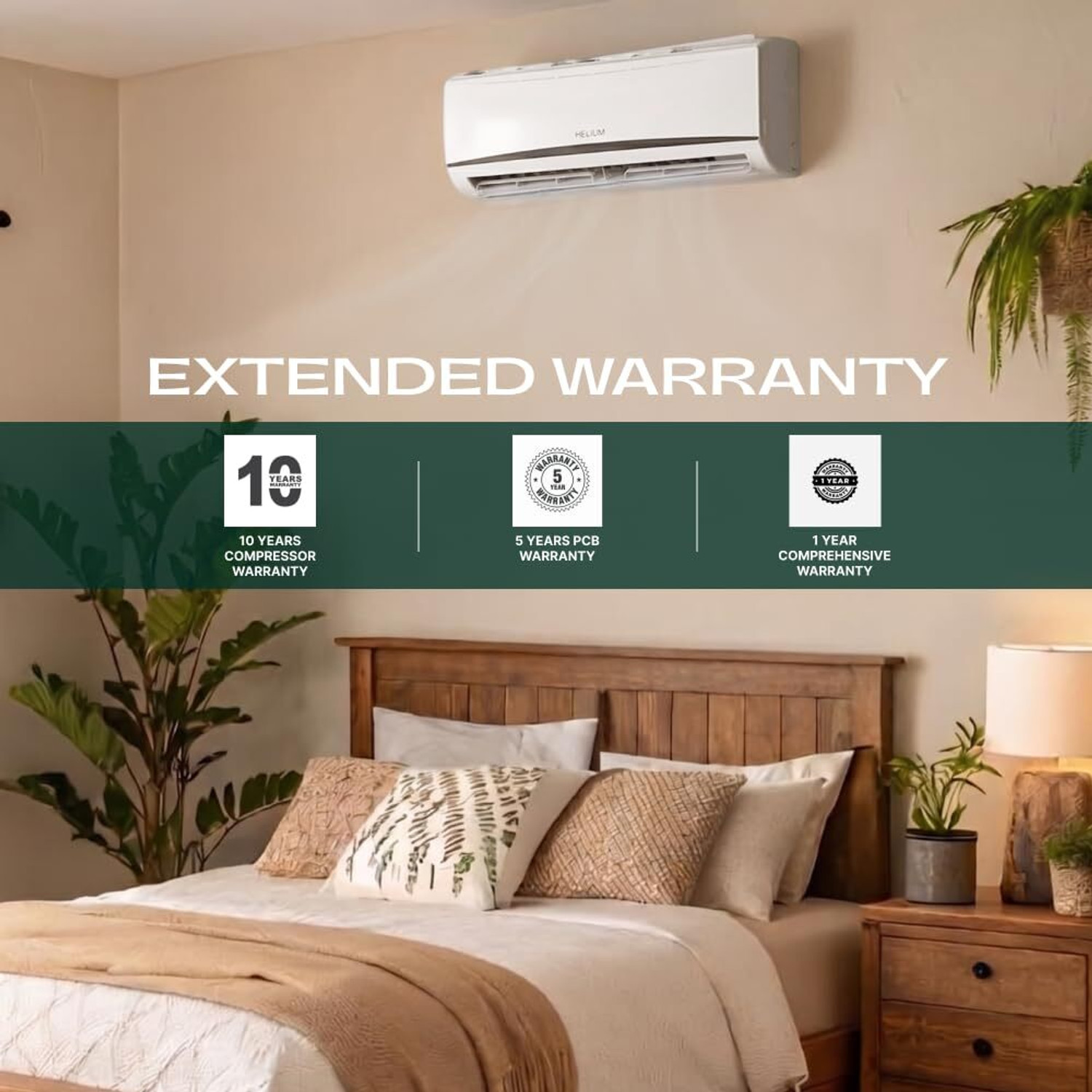 Image of Helium 2026 Model 0.8 Ton 3 Star Split Smart Inverter with Wi-fi AC
