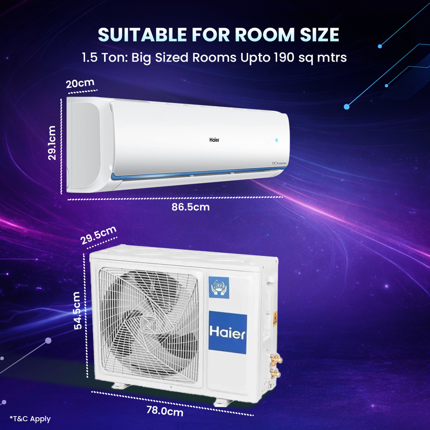 Image of Haier 2026 Model 1 Ton 3 Star Split Twin Inverter AC