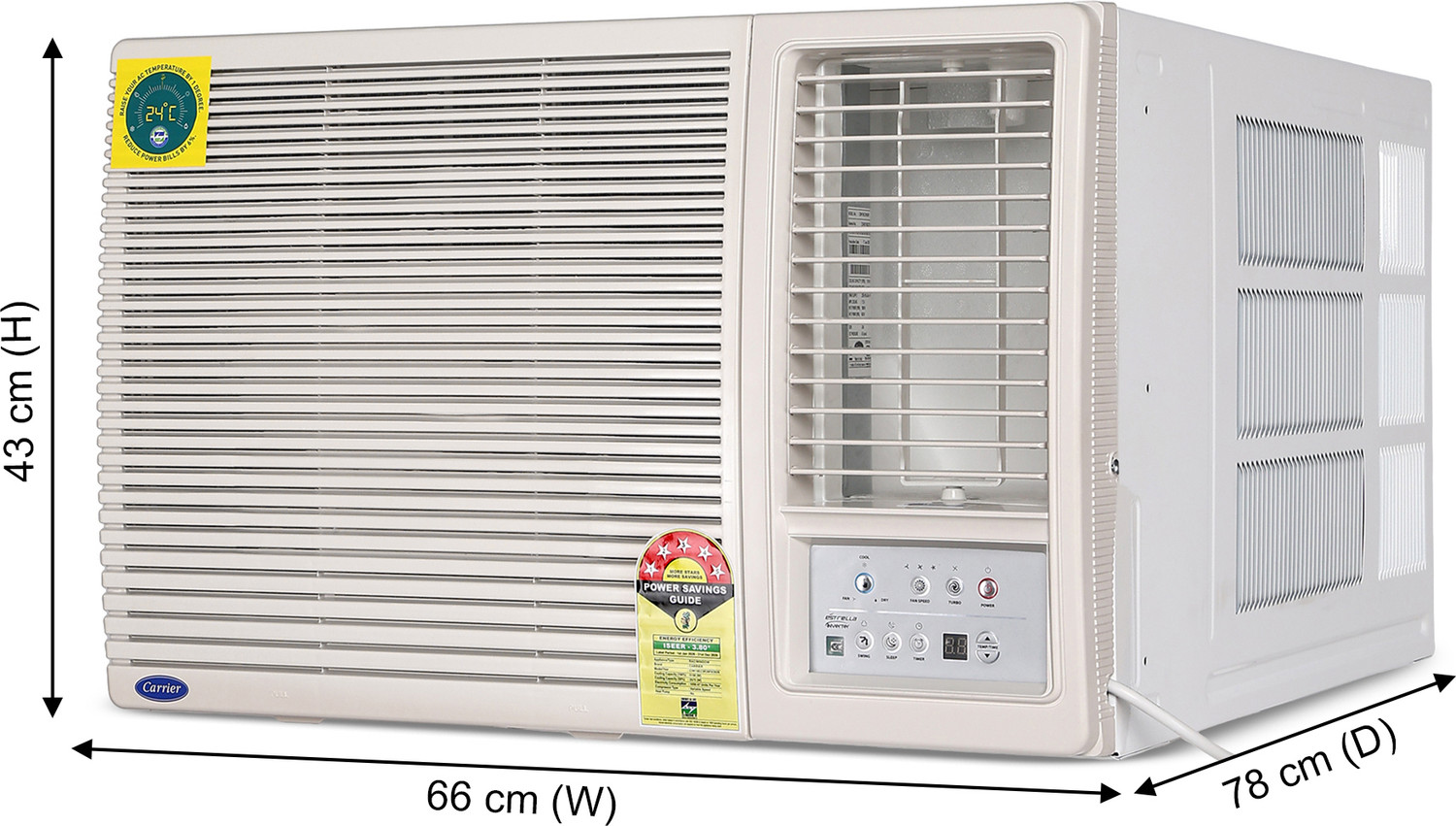 Image of CARRIER 2026 Model 1.5 Ton 5 Star Window Inverter AC