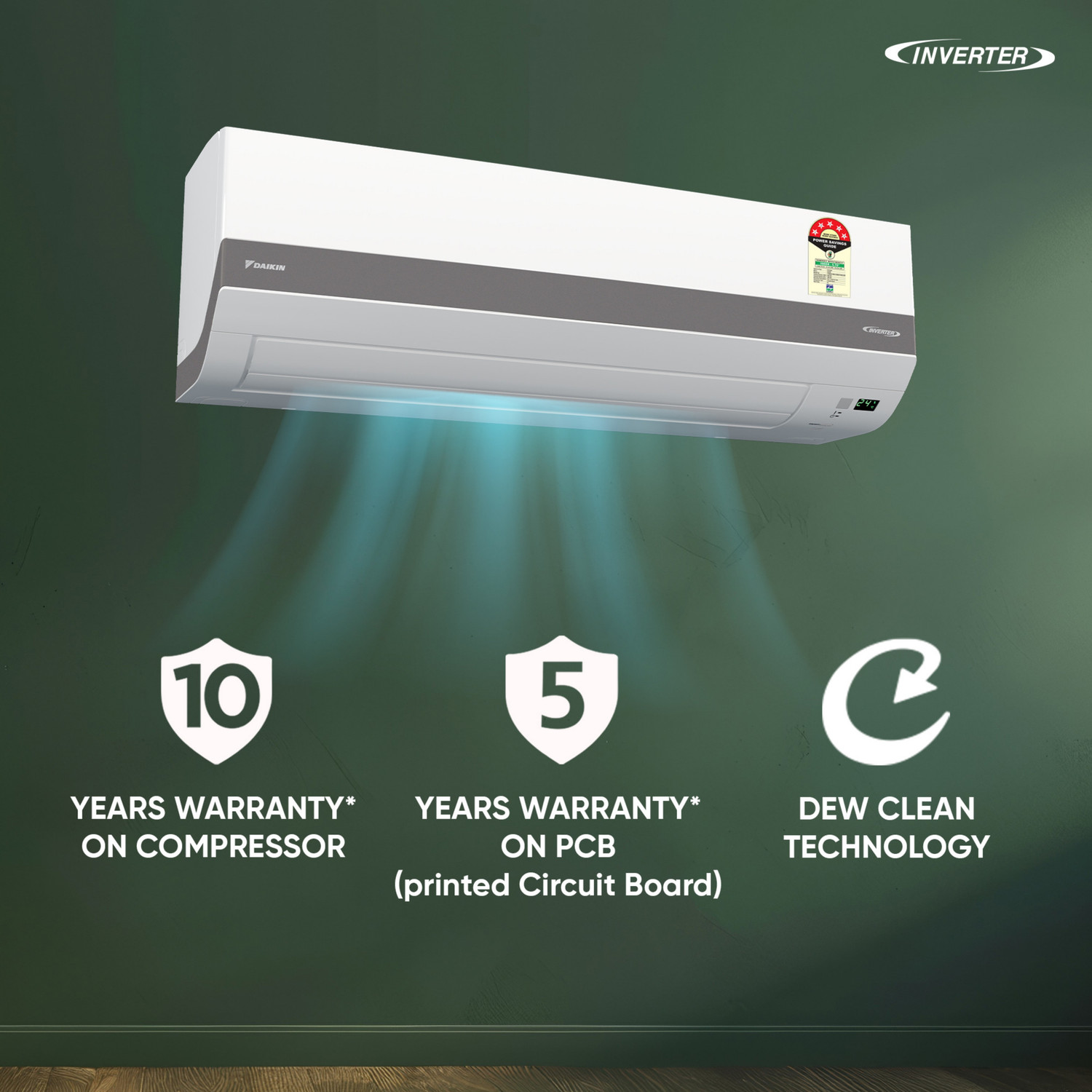 Image of Daikin 2025 Model 1.5 Ton 5 Star Split Inverter AC