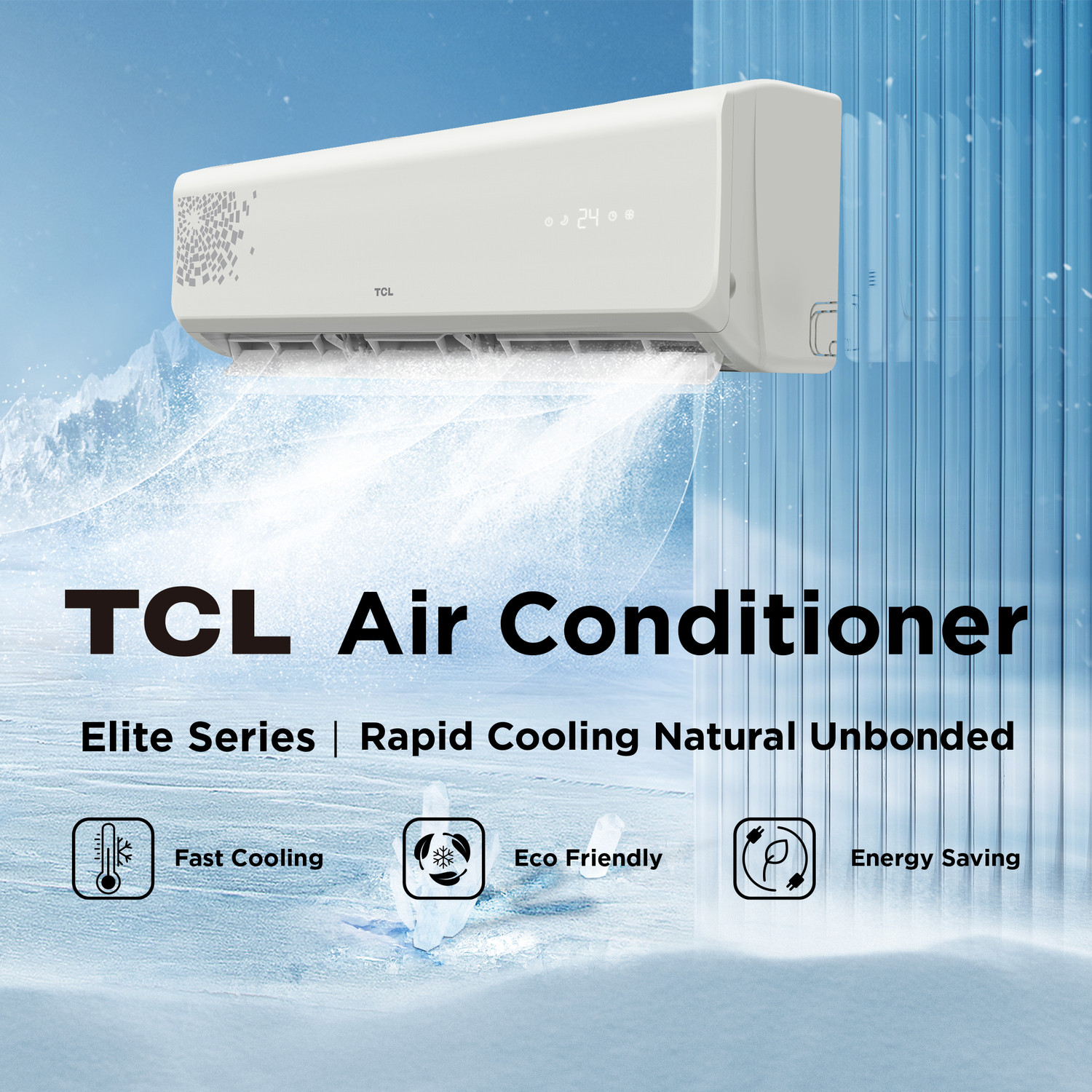 Image of TCL 2025 Model 2 Ton 3 Star Split Inverter 5 Step Convetible with Powerful Turbo cooling, Energy saving, Silent Operation AC