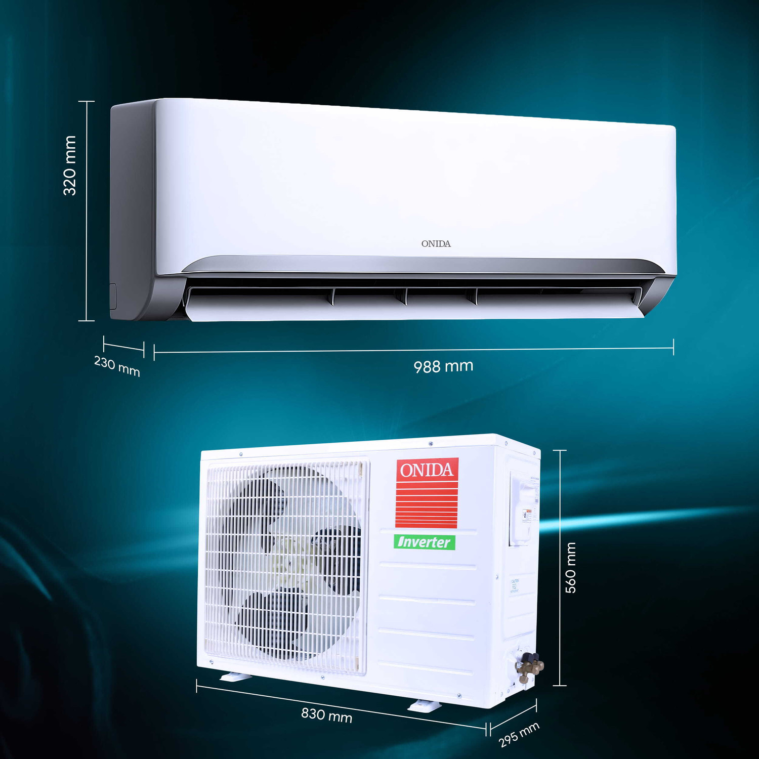 Image of ONIDA 2025 Model 1.5 Ton 5 Star Split Inverter 5-in-1 Convertible, Energy Efficient, Deep frost Clean, Silent Cool, Gold Fin Coating AC AC
