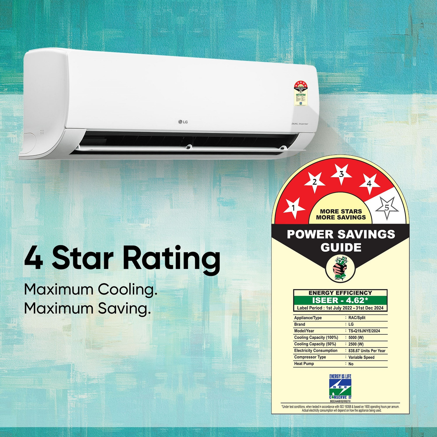 Image of LG 2024 Model 1.5 Ton 4 Star Split Dual Inverter Viraat Mode, Super Silent, HD Filter With Anti-Virus Protection AC With 4 Way Swing, Monsoon Comfort & ADC Sensor AC