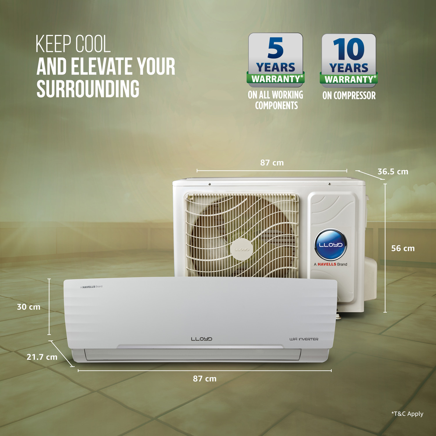 Image of Lloyd 2026 Model 1.5 Ton 3 Star Split Inverter with Wi-fi AC