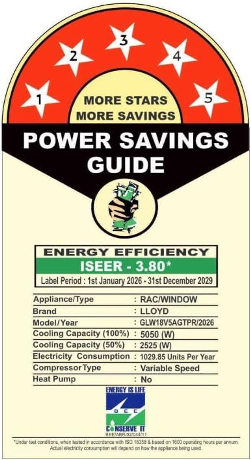 Image of Lloyd 2026 Model 1.5 Ton 5 Star Window Inverter with Wi-fi AC