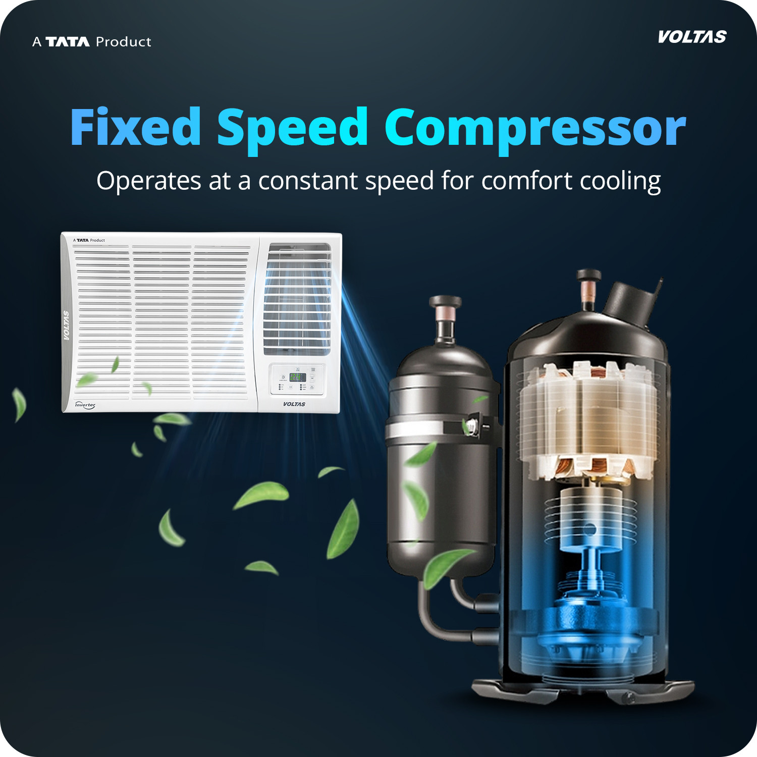 Image of Voltas 2026 Model 1.5 Ton 2 Star Window Fixed Speed AC