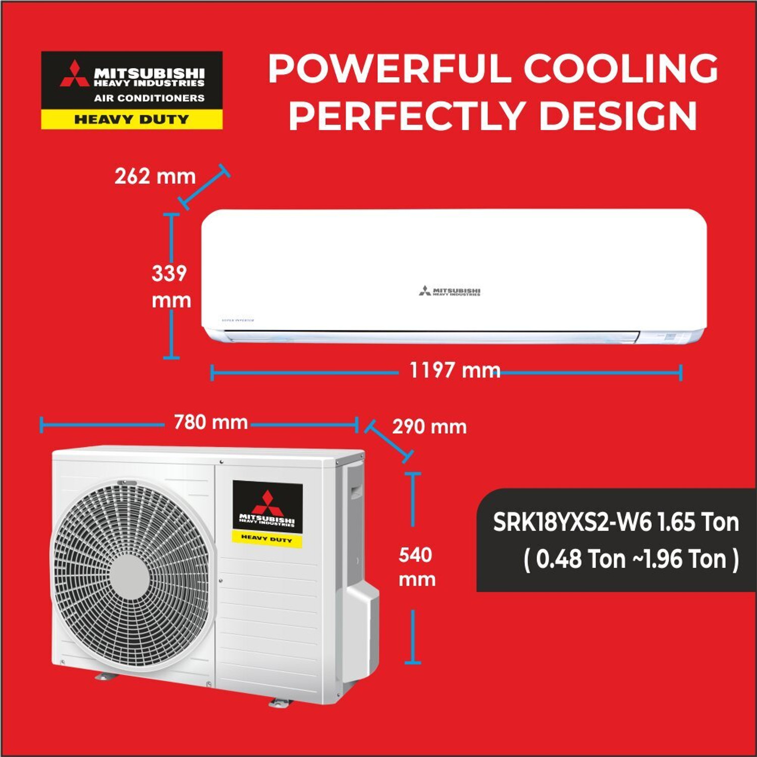 Image of MITSUBISHI HEAVY INDUSTRIES 2025 Model 1.65 Ton 5 Star Split Hyper Inverter Hyper Inverter AC AC