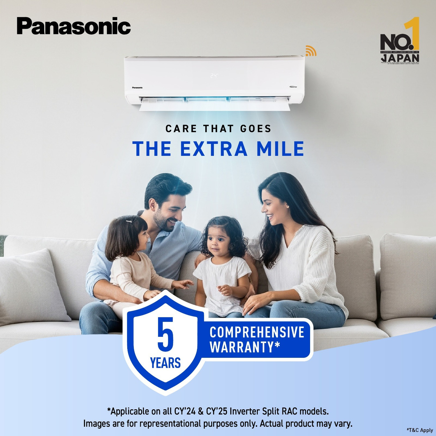 Image of Panasonic 2025 Model 1 Ton 3 Star Split Inverter AC