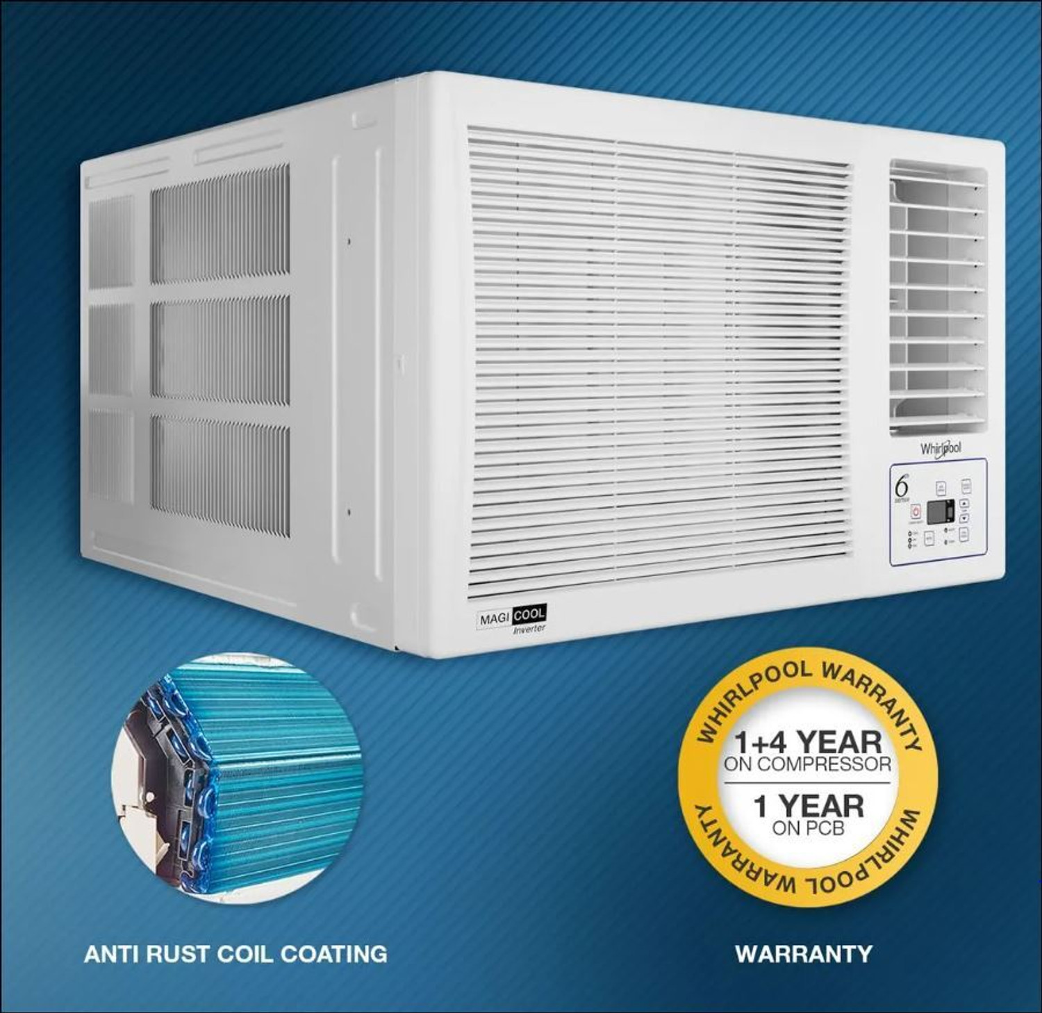 Image of Whirlpool 2026 Model 1.5 Ton 3 Star Window Inverter AC